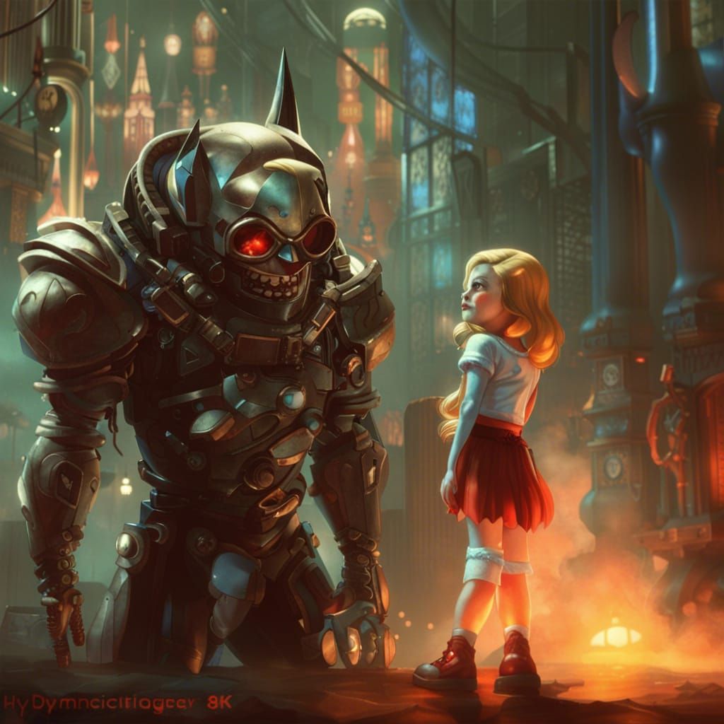 Mecca Nightmare Big Daddy Batman and little sister Harley Qu...