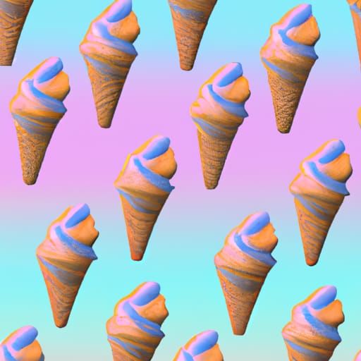 Seamless Ice Cream Cone Pattern, 90s Style