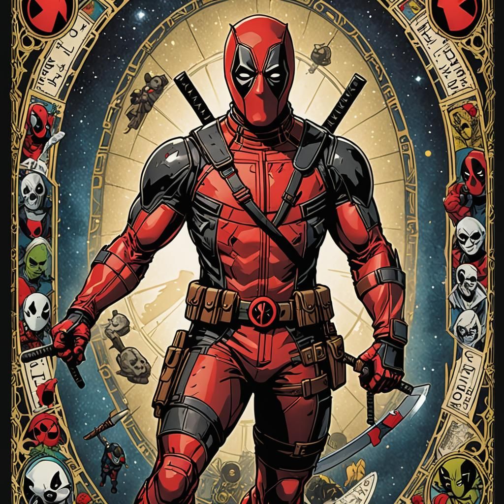 Deadpool Tarot Card Illustration