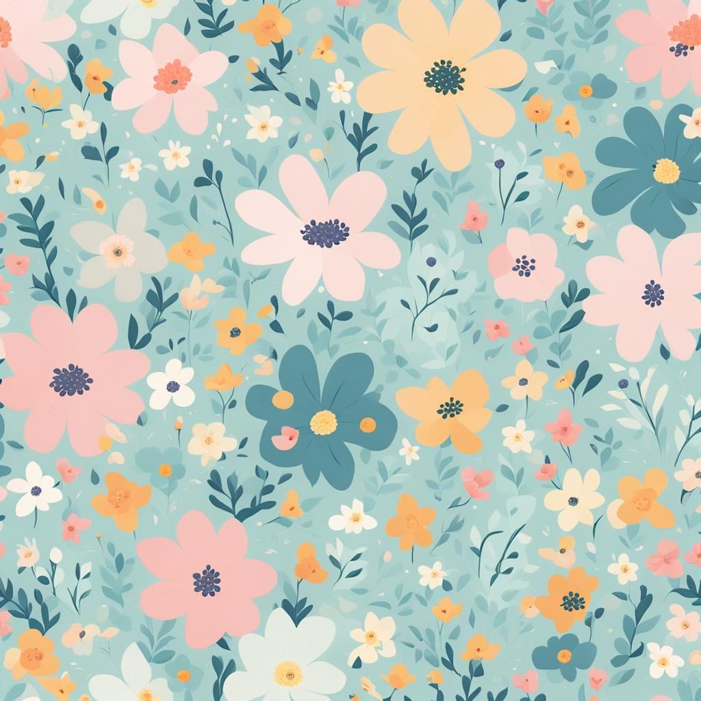 Pastel Floral Pattern Seamless Design