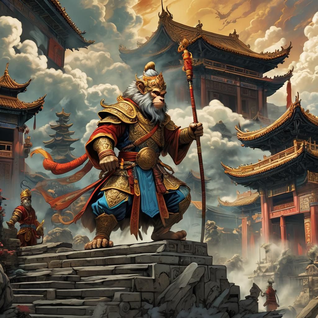 Monkey King Comic Book Art in Mark Brooks Style