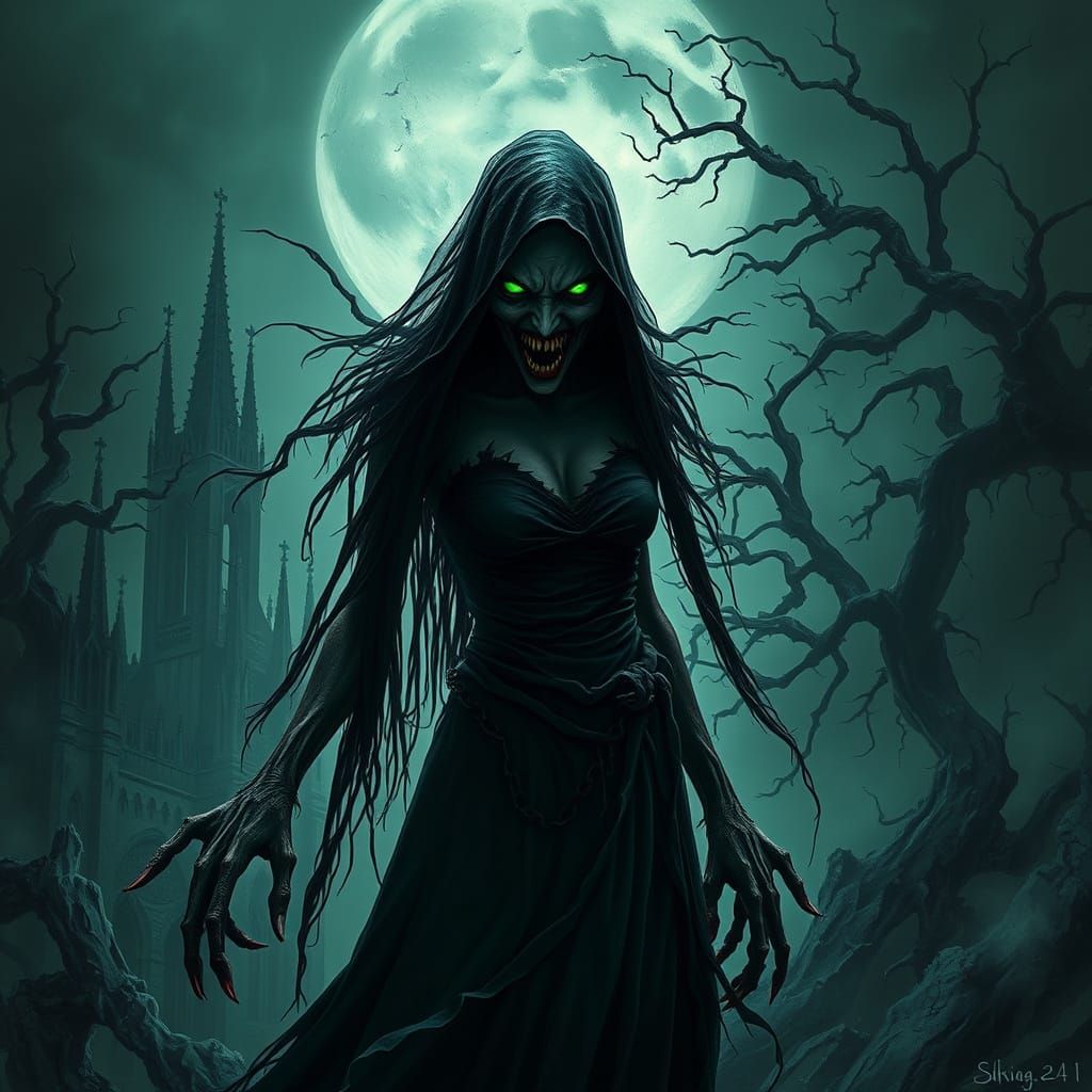 Ethereal Horror in Dark Fantasy Aesthetic