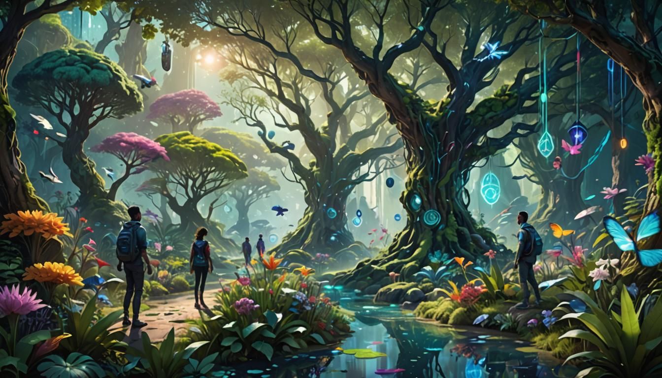 Hyperrealistic Concept Art: Unity of Life with AI