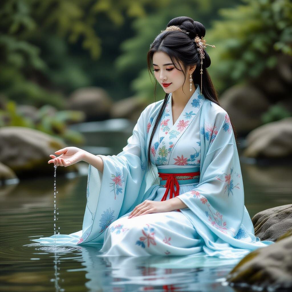 Asian Woman in Ancient Dress by Serene Stream