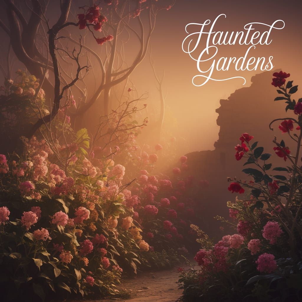 Enchanted Misty Garden at Golden Hour