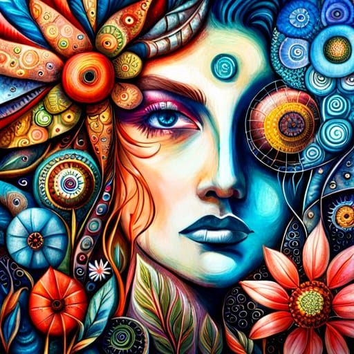 Fantasy Flowers Mixed Media Digital Art