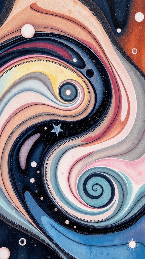 Abstract Zen Sandstones in Wet Pastel Watercolor