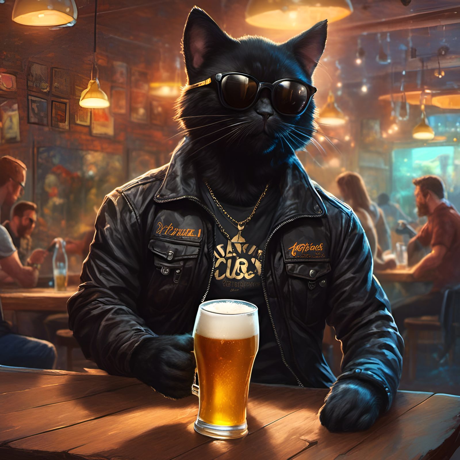 My crazy rocker cat on a pub crawl