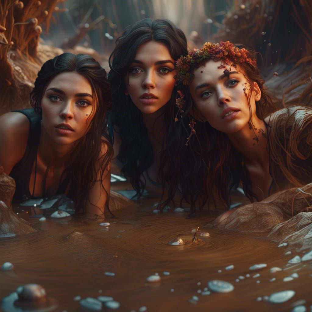 Singers Sinking in Quicksand: Detailed Matte Painting