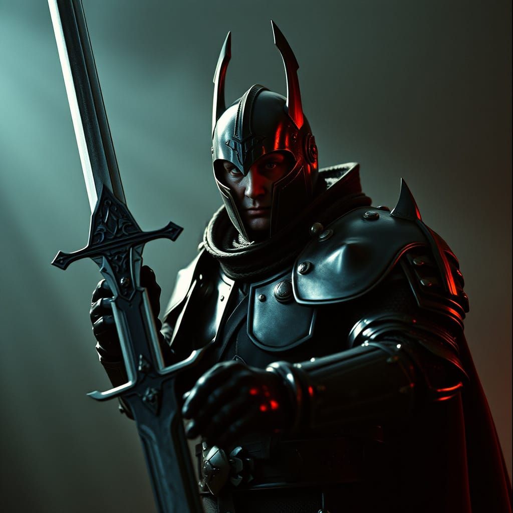 Ominous Death Knight in Dark Fantasy Style