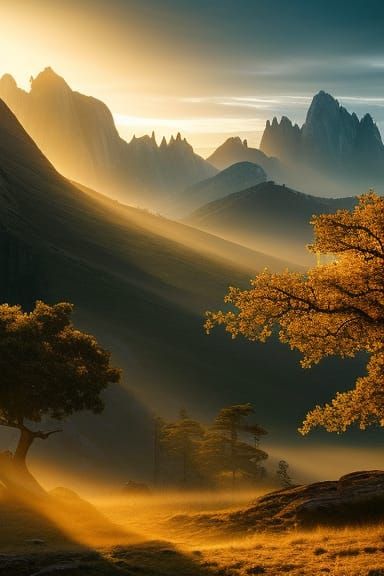 Robot Shrugging in Golden Morning Light