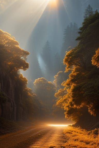 Robot Shrugging in Golden Morning Light