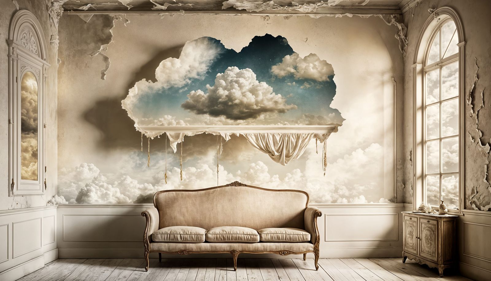 Surreal Cloud Emerges from Vintage Photograph