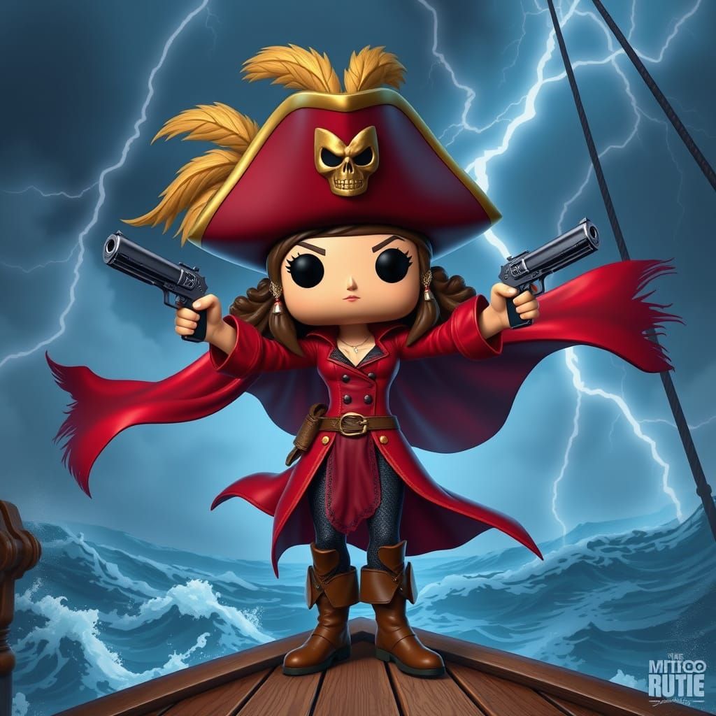 Fearless Pirate Captain in Funko Pop Style