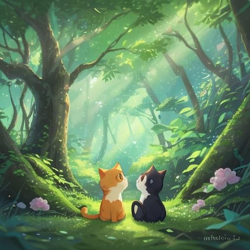 Pokemon Cat in Whimsical Anime Style