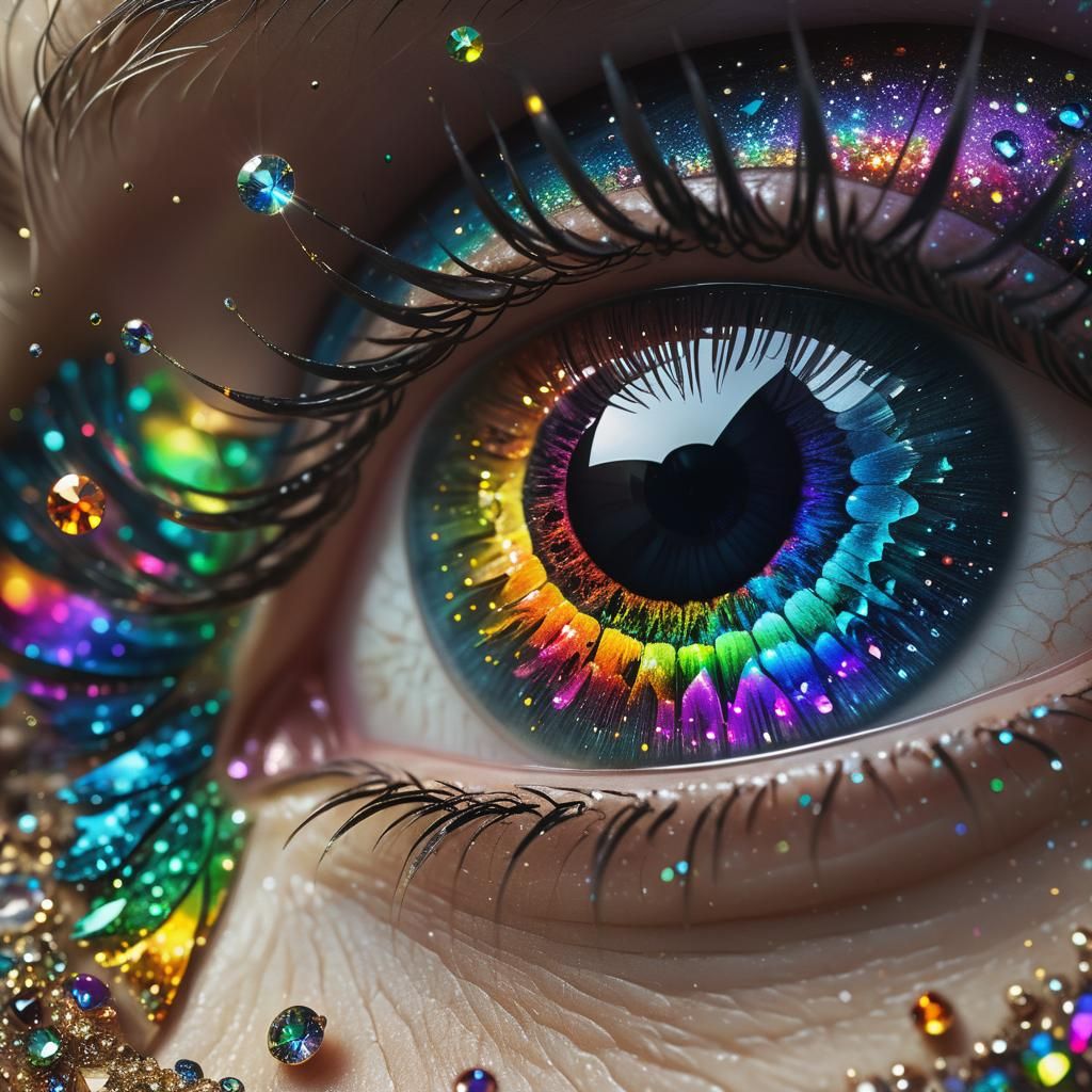Rainbow Galaxy Eye: A Sparkling Fractal Vision