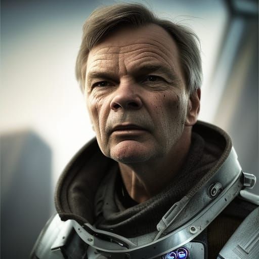 Cyberpunk Spaceship Pilot Portrait in Photorealistic Style