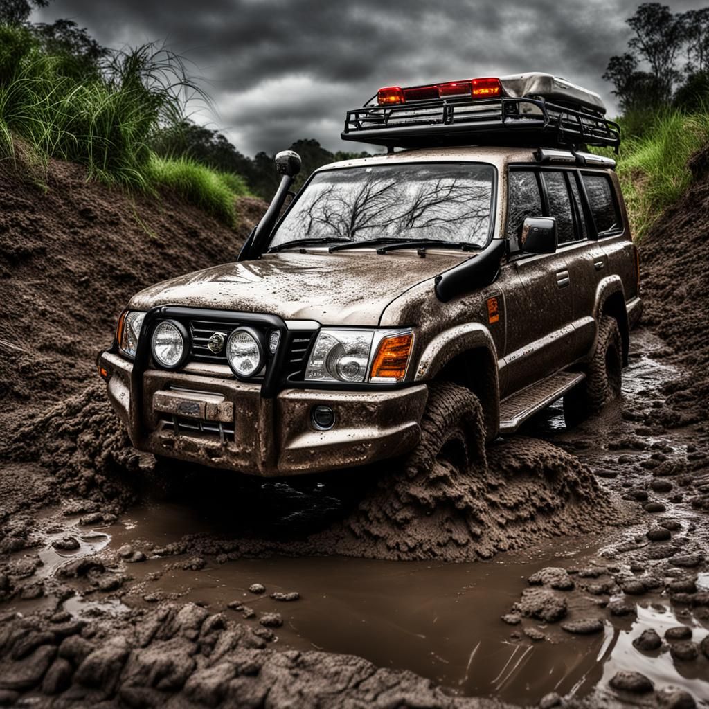 Nissan Patrol in Mud: Hyperrealistic Automotive Photography