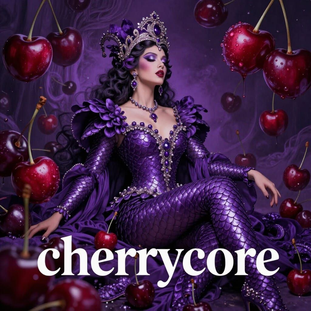 Opulent Opera Singer in Cherrycore Baroque Style