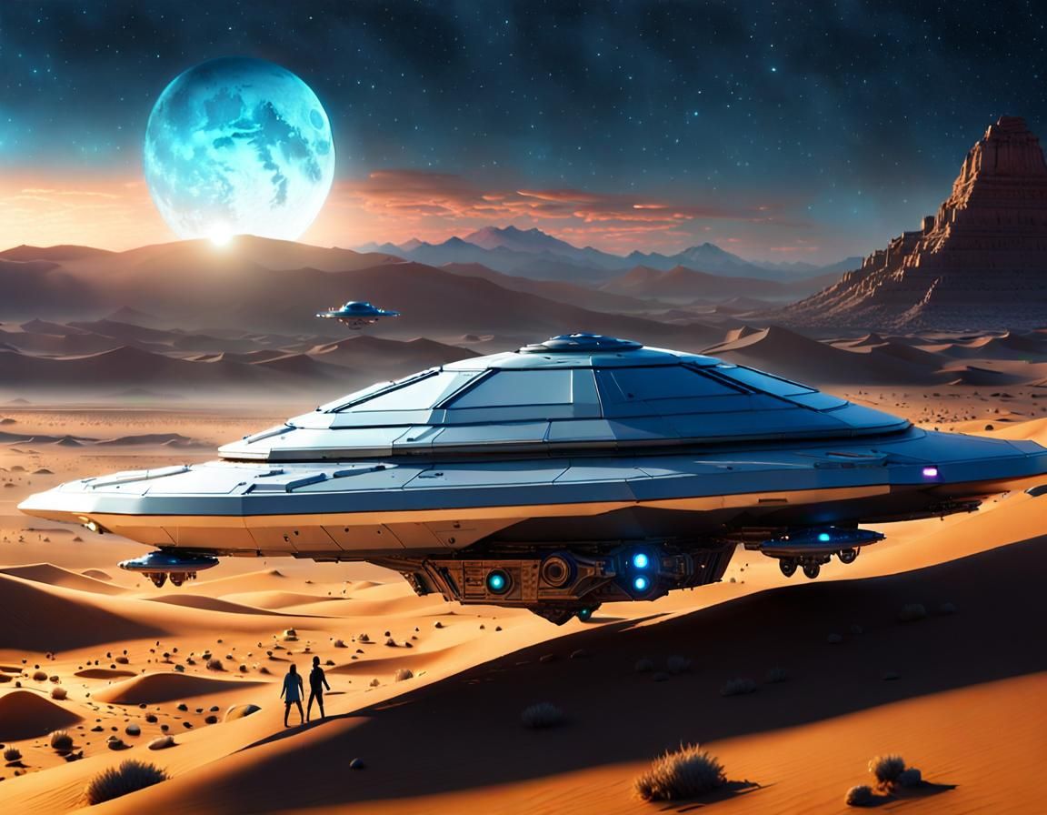 Pleiadian UFO Lands at Dusk: Cinematic Sci-Fi