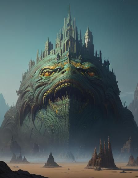 Detailed Matte Painting of Jabba the Dabba