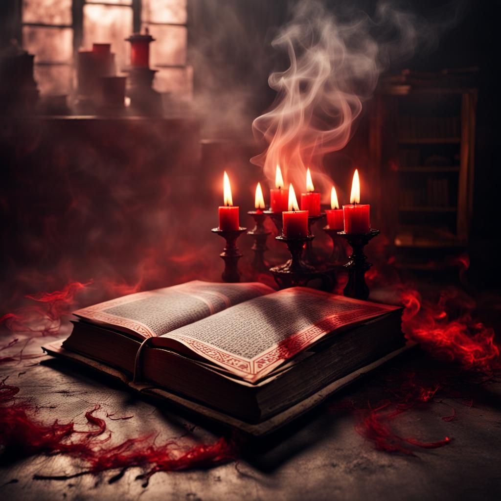 Burning Book in Grotesque, Cinematic Style