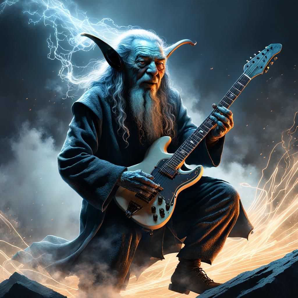 Gandalf Plays Electric Guitar in Space