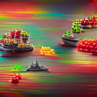 Battleships on a Candy Ocean in 8K
