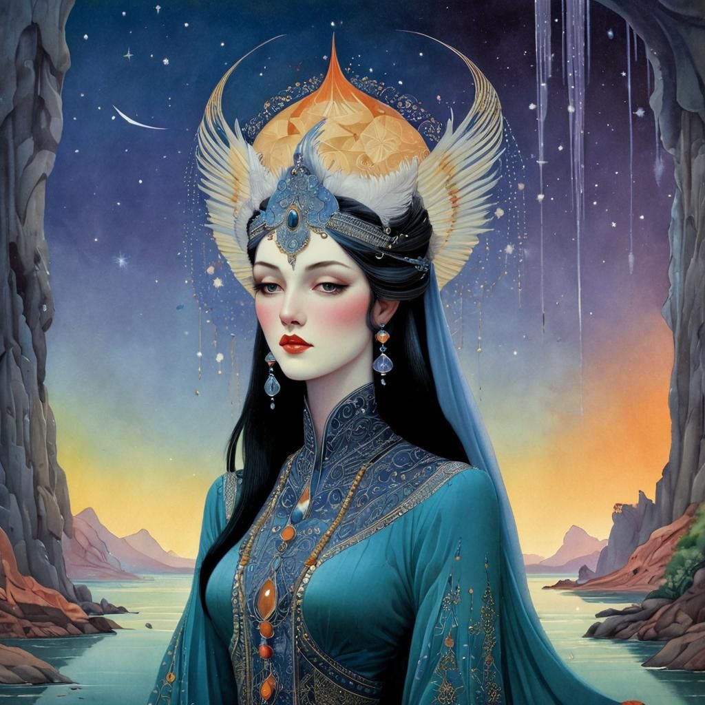 Ethereal Fairytale Illustration in Sterrett Style