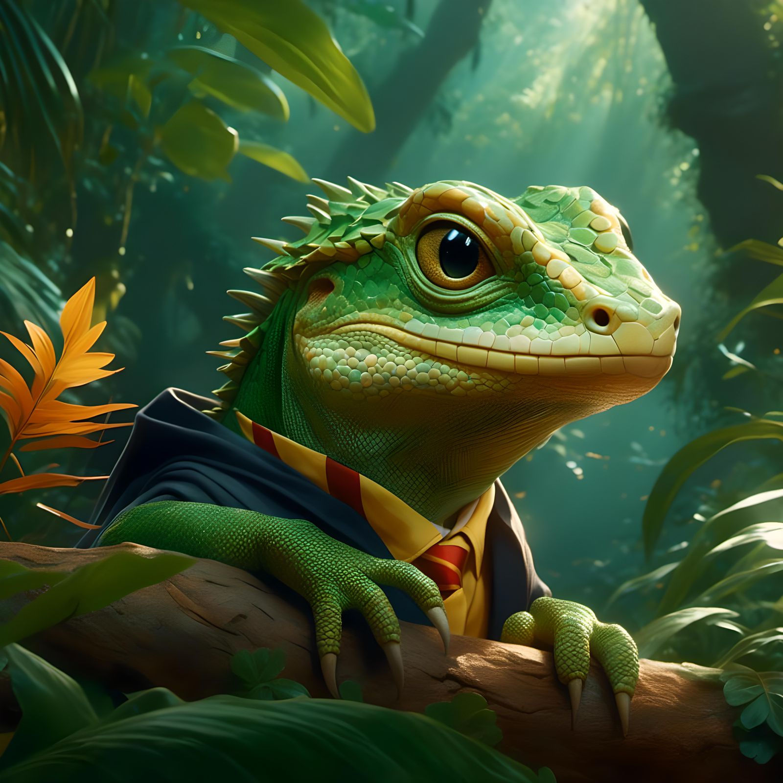 Harry Potter as Lizard, Renaissance-Meets-Comic Art