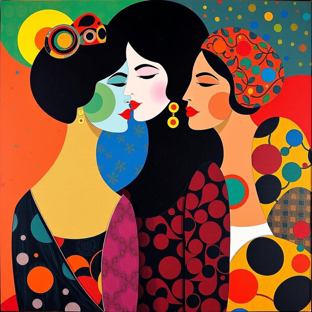 Surreal Women in Colorful Modern Art Style