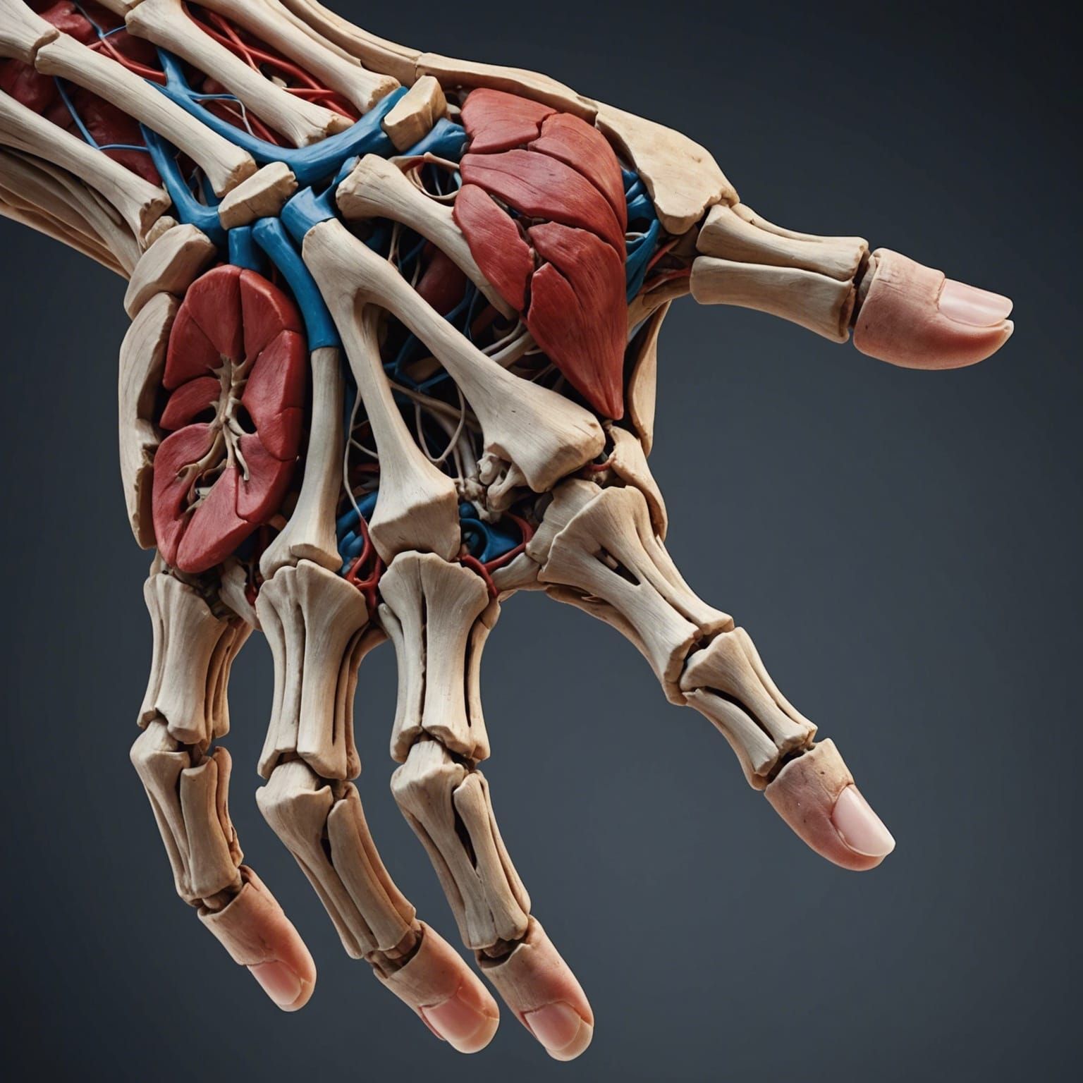 Dissected Hand Anatomy: Ultra Realistic 3D Rendering