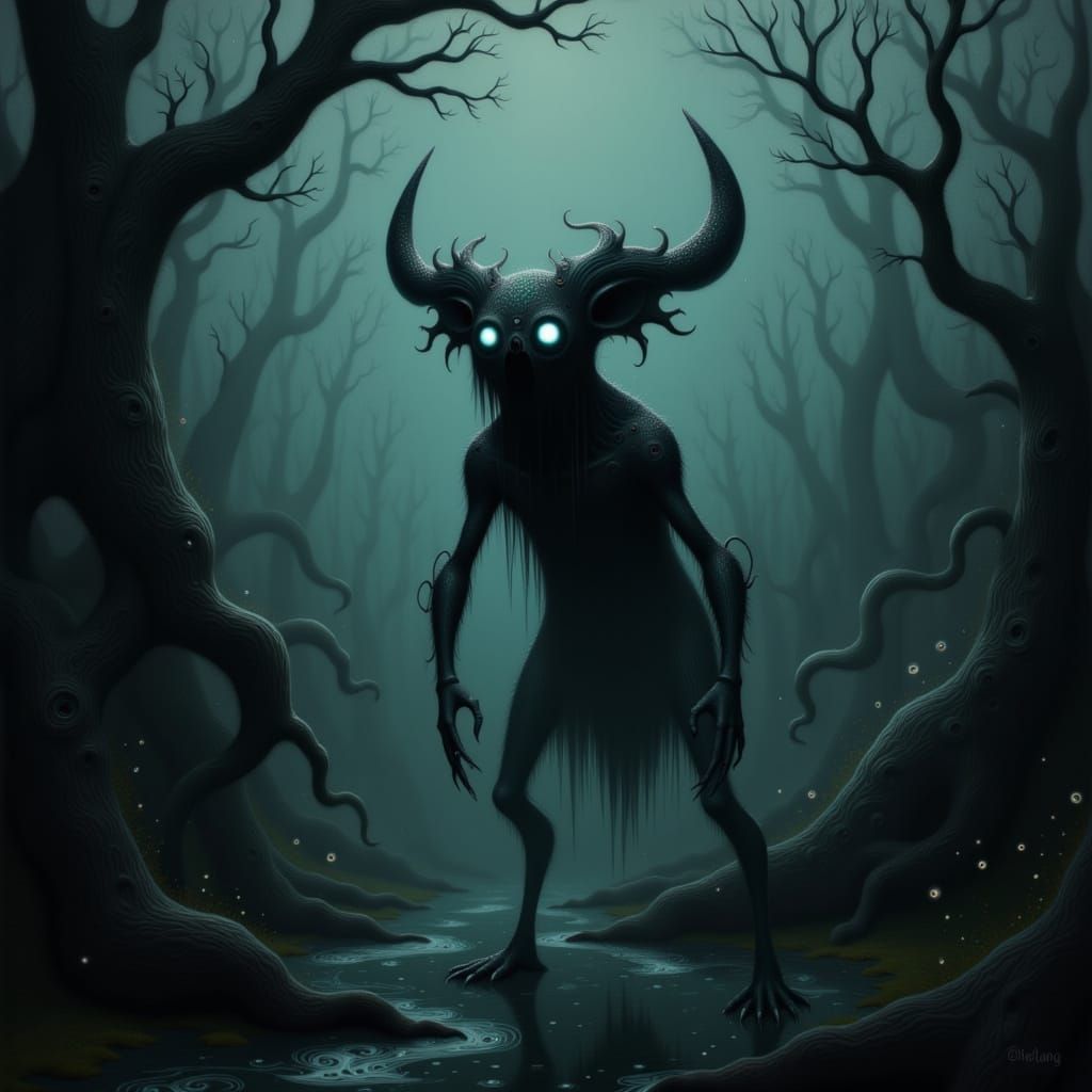 Mysterious Rougarou in Dark Louisiana Bayou