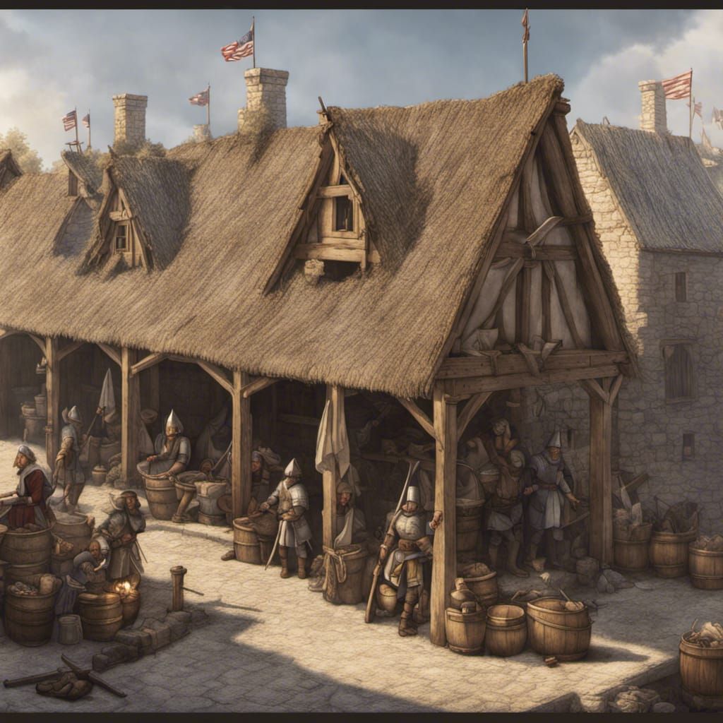 Medieval American Barracks: Detailed Historical Reimagining