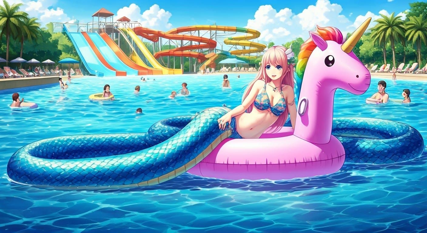 Serene Naga at Vibrant Water Park