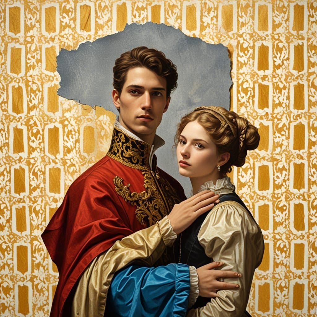 Dramatic Embrace: A Neo-Dada Photographic Mashup