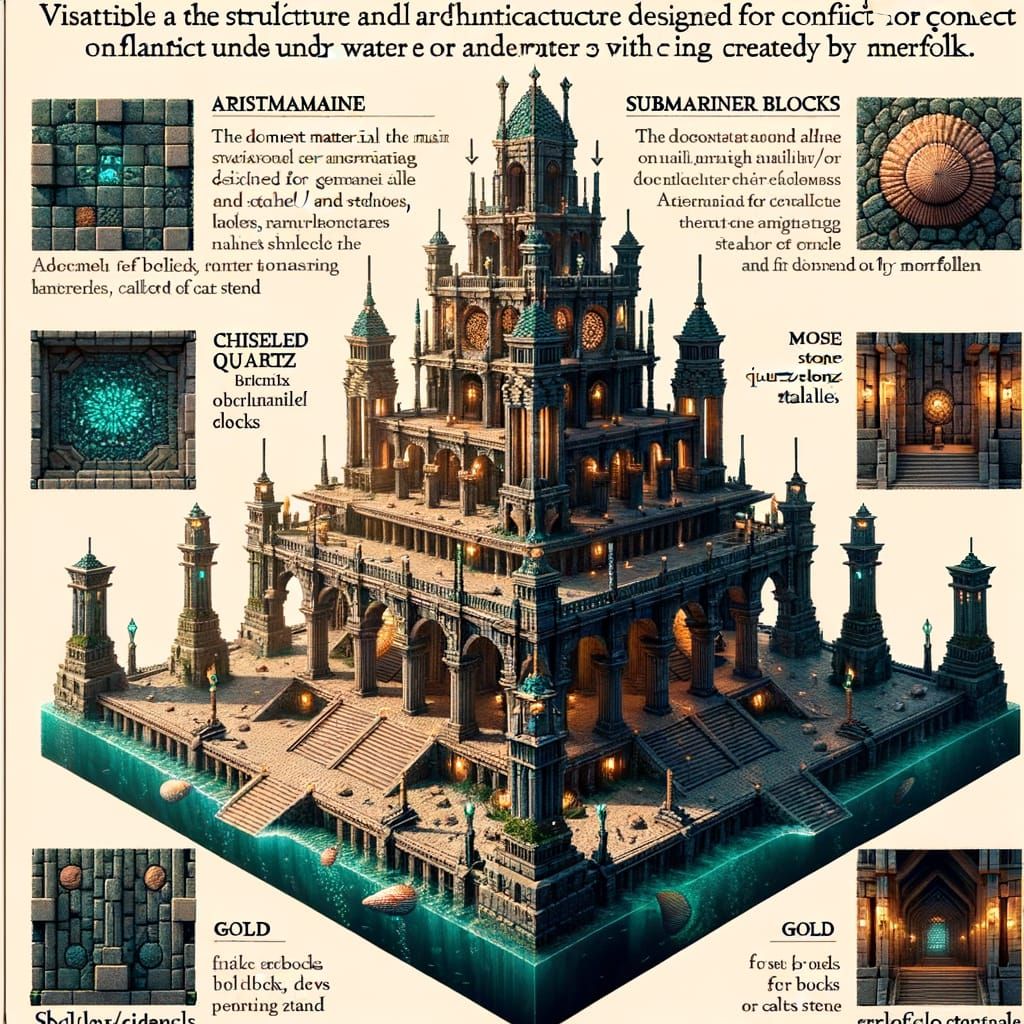 Majestic Atlantean Underwater Structure with Dark Prismarine