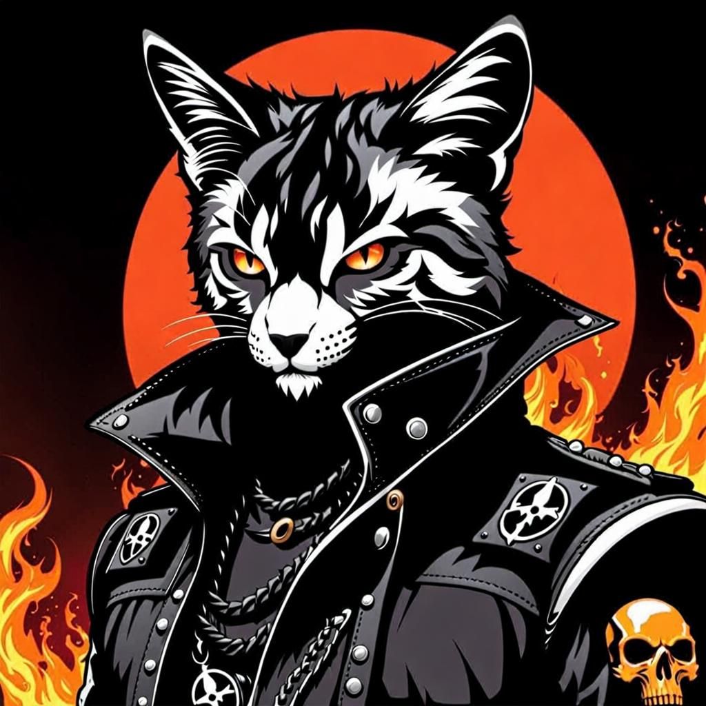 Feralcore Skull in Salvagepunk Style