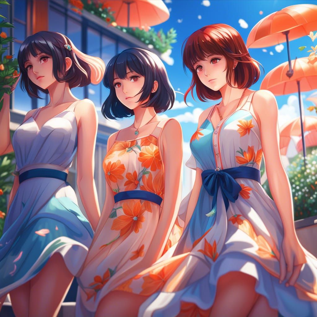 Beautiful Women Wearing Summer Dresses.
