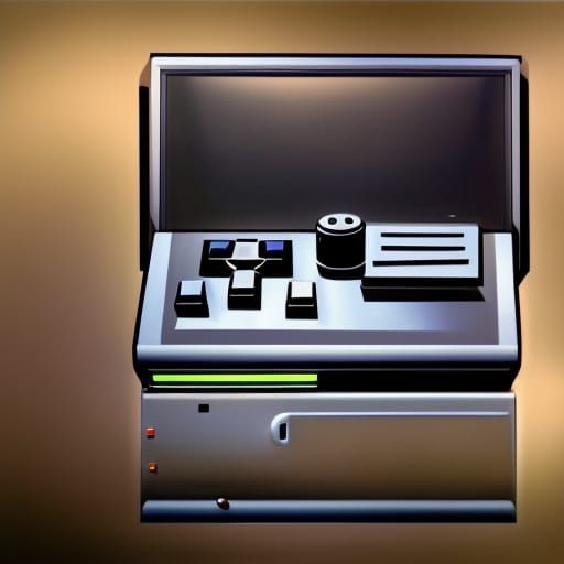 1980s Console Portrait in Cubist Style