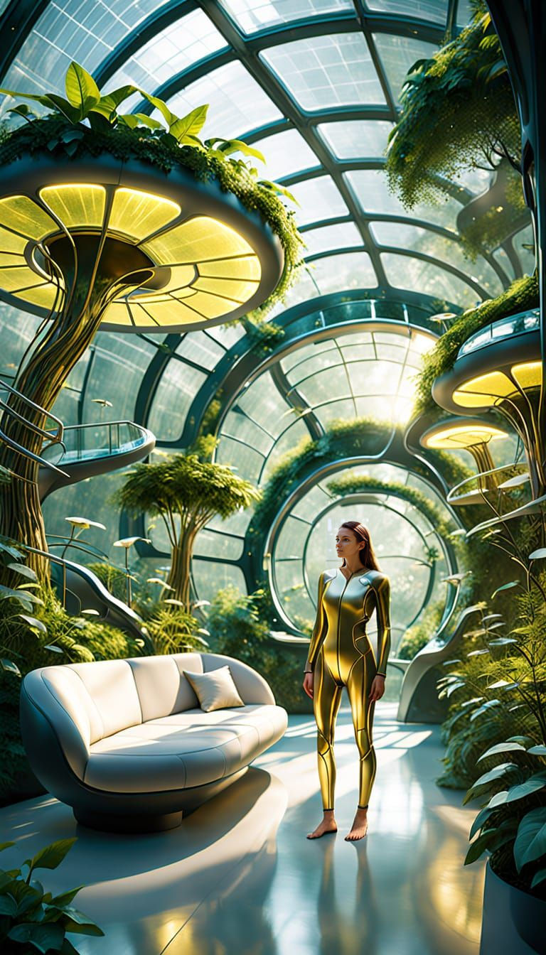 Solarpunk Home of Tomorrow - Sustainable Futuristic Oasis