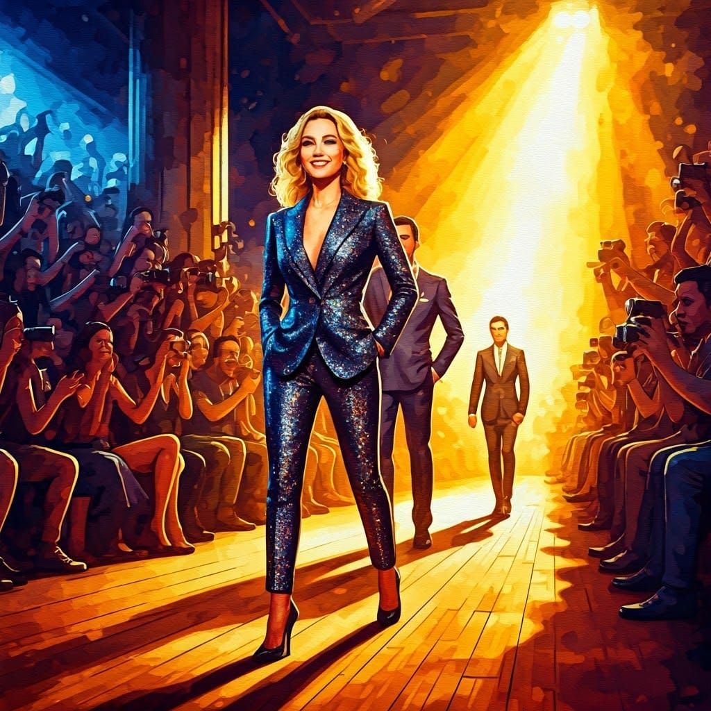 Elegant Businesswoman Struts Her Stuff on the Runway