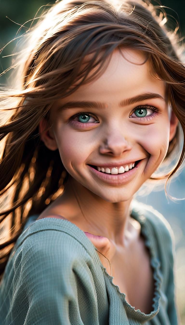 perhaps a little mischievous? "Her eyes crinkled at the corners when she smiled, a warmth radiating from them that made ...