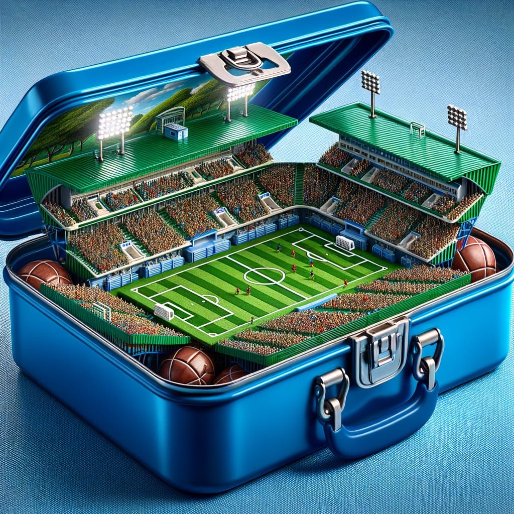 Miniature Football Stadium Inside a Lunchbox