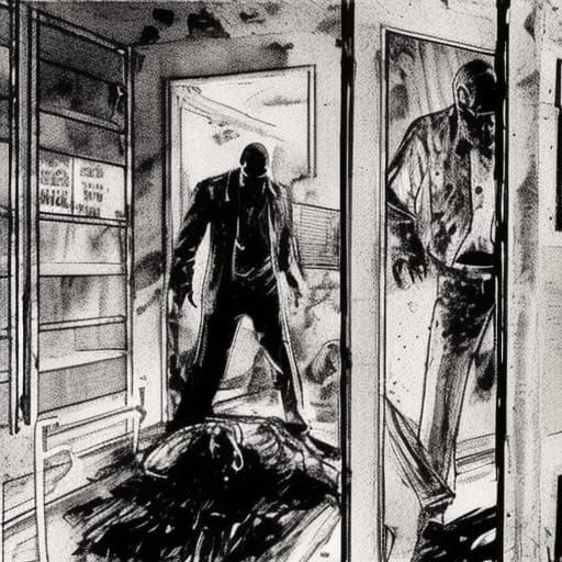 Zombies in Hospital: Experimental Comic Book Art