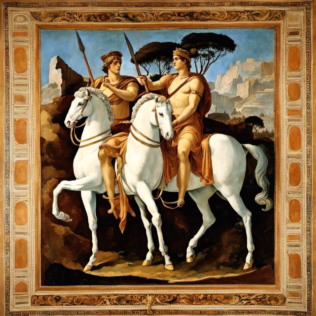 Castor and Pollux in Fresco Style