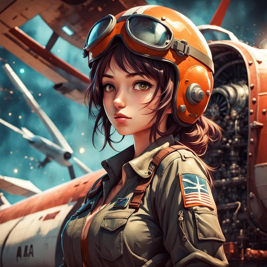 Anime Mech Pilot Portrait in 3D