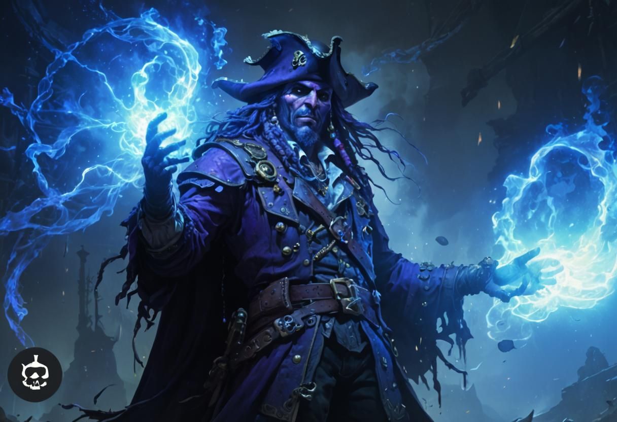 Detailed Pirate in Dark Fantasy Style