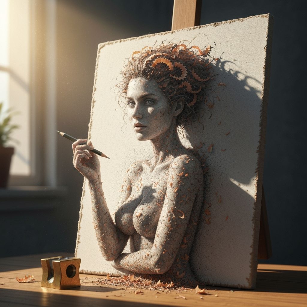 Pencil shavings and graphite