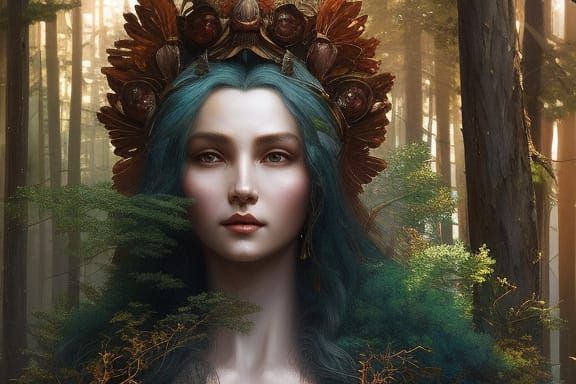 Tuulikki: Finnish Goddess Portrait in Hyperdetailed Style